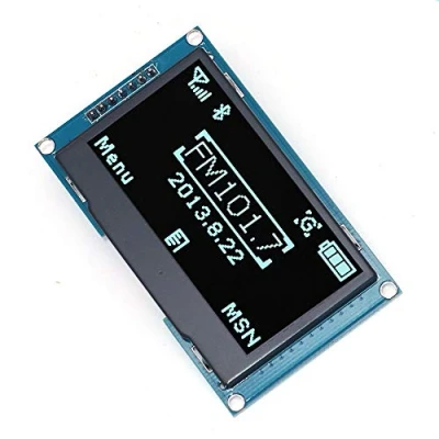 Bild av DollaTek 2,42 tum 128X64 OLED skärmmodul IIC I2C Seriell kringutrustning för UNO R3 Blå typsnitt