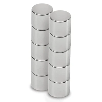 Bild av Maul Neodymmagnet i Form Av En Pellet, Set Med 10 Särskilt Starka Runda Magneter, Modern Design, Ø 12 x mm, Laddning Upp Till 5,3 Kg, Silver