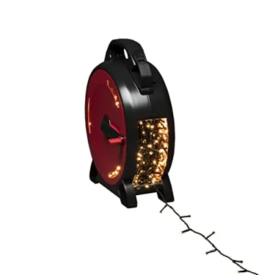 Bild av Konstsmide Micro LED ljusslinga med kabelrulle, 1 000 varma vita dioder, 30 V, utomhus (IP44), svart mjuk kabel 3839 107