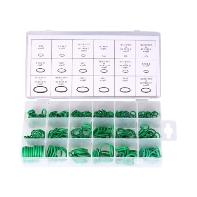 Bild av 18 storlekar Auto Luftkonditionering Gummi O ringverktyg, bilreparation HNBR Seals Assortiment Kit, 270 st Grön
