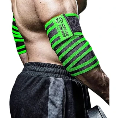 Bild av TAVIEW Böjt bandage för tyngdlyftning, 119,4 cm, elastiskt vinklat W kompression, fitness, korsträning gym träning tyngdlyftning