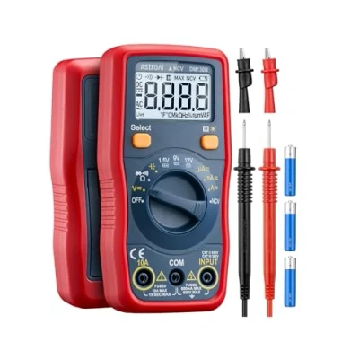 Bild av AstroAI digital multimeter, 4 000 beräkningar, automatisk räckvidd, multitestare, DMM, ohmmeter, voltmeter 1,5 V, 9 12 batterispänningstestare med beröringsfri spänningsfunktion