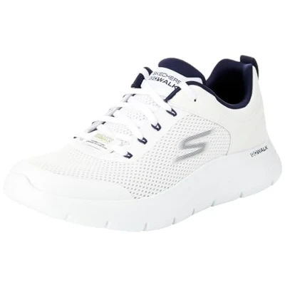 Bild av Skechers herr Go Walk Flex Oberoende träningsskor, Vit och marinblå syntetisk textil, 42.5 EU