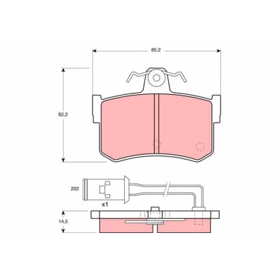 Bild av TRW GDB486 Jeu de plaquettes frein contact signal d&#039;usure inclus avec vis d&#039;étrier accessoires ROVER: 800 Berline, HONDA: LEGEND 1