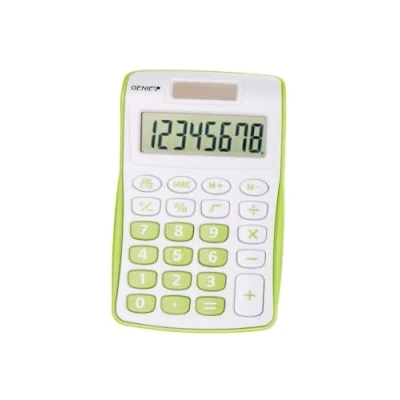 Bild av Genie 12496 kompakt fickkalkylator med 8 siffrig display grön