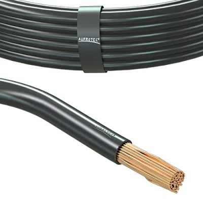 Bild av AUPROTEC 1 m fordonskabel 25,0 mm² fluga batterikabel strömkabel jordkabel, färg svart