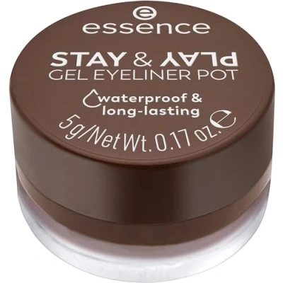 Bild av Essence Stay &amp; Play Gel Eyeliner Pot, Longlasting, Highly Pigmented, Smudgeproof, Colour Intense, Matte, 5G