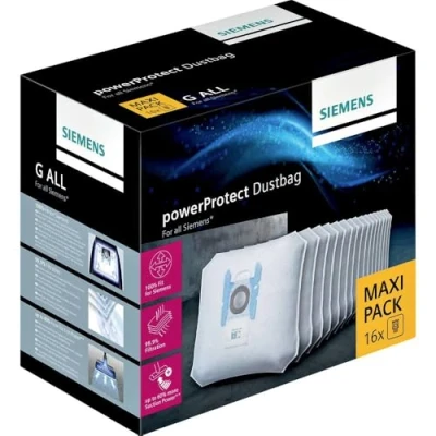 Bild av Siemens 16 x dammsugarpåsar powerProtect typ G ALL VZ16GALL, 99,9% fint dammfiltrering, högre rengöringsprestanda, 50% längre livslängd, lämplig för alla rader utom VS08 och VS01
