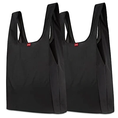Bild av achilles shoppingkassar stabil vikbar väska bärväska tvättbar återanvändbar 2 stycken 38 x 46 11 cm, svart, 38x46x11cm