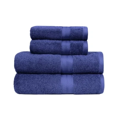 Bild av Amazon basics badhandduk 4 pack 2 badhanddukar och handdukar, blekningssäker, kungsblå, 100 % bomull 500 g/m², 70 L x 60 W cm