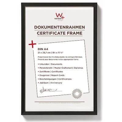 Bild av Walther design AJ130B aluminiumbildram stol, 21 x 29,7 cm DIN A4, svart
