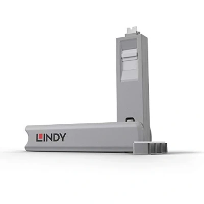 Bild av Lindy 40427, Portblockerare + nyckel, USB Type C, Vit, 5 styck, 10 g