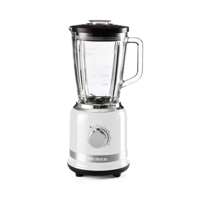 Bild av Ariete 585 modern stativblandare, 1000 W, 1,5 l kapacitet, 4 hastigheter pulsfunktion, graderad glaskopp, blad av rostfritt stål, vit