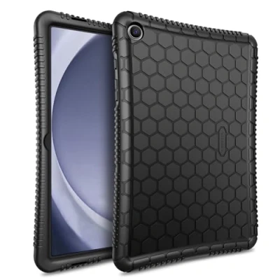 Bild av Fintie silikonfodral för Samsung Galaxy Tab A9 Plus 11 tum 2023 modell (SM X210/X216/X218), honung kam serie barnvänlig lätt vikt stötsäkert skyddande fodral, svart