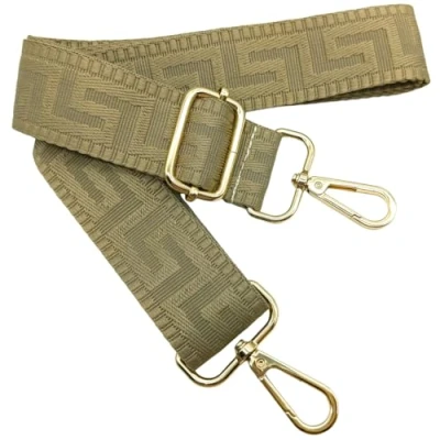 Bild av Färgglad justerbar axelrem för damväskor, khaki, 80130 cm väska rem med guld karbinhake, hållbar crossbody väska, gitarr, moderna väskor tillbehör, 3,8 cm, 1305