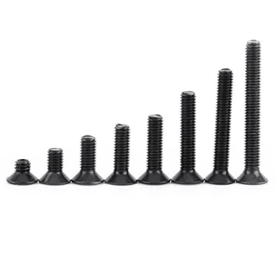 Bild av Walfront 200st M3 Flat f?rs?nkt sockel skruv bult maskin f?ste sortiment kit med f?rvaringsl?da, 4,6,8,10,12,16,20,25mm