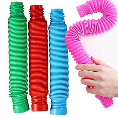 Bild av Milaloko Kids Pop Tubes sensoriska leksaker, färgglada stretchrör, fidgetleksak för autistiska barn (4 pack XL)