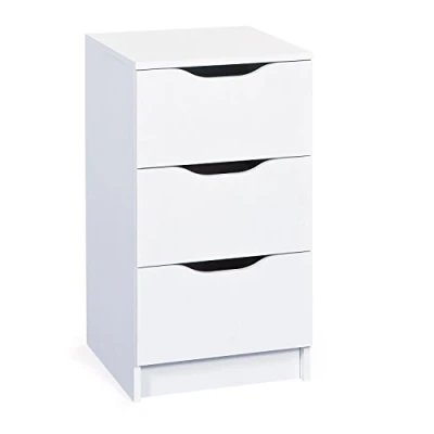Bild av Inter Link Byrå 3 Lådor Lådmöbel Sideboard Melaminbelagd Vit med infällda handtag Westphalen