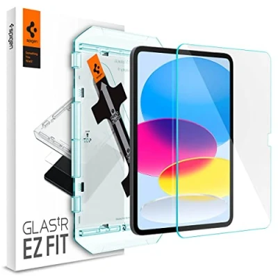 Bild av Spigen Glas.tR EZ Fit Skärmskydd kompatibel med iPad 10:e generationen (2022), 10.9 tum, Sjabloon voor Installatiem, Kristallklart, Responsiv Touch, Case friendly, 9H härdat glas