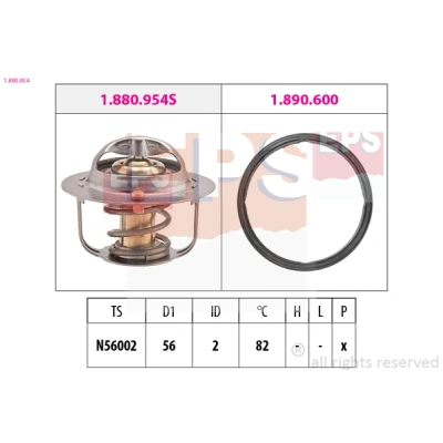 Bild av EPS 1.880.954 Thermostat d&#039;eau 82 56 Made in Italy OE Equivalent avec joint d&#039;étanchéite SUBARU: Forester II, Impreza II Berline, Outback