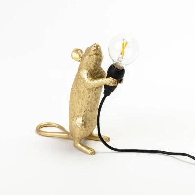 Bild av SELETTI Muslampa LED lampa dekorativ USB stående guld