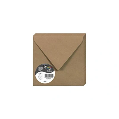 Bild av Clairefontaine Ref 29008C pollen kraftkuvert (paket med 20) 140 x mm i storlek, 120 gsm kraftpapper, syrafri, laser och bläckstråleskrivare kompatibel kraftfinish