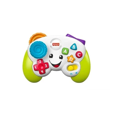 Bild av Fisher Price lärande kul spelkontroll för spädbarn och småbarn i grönt, videospel attrapp med musik ljusfunktion från 6 månader, tysk version, HXB62