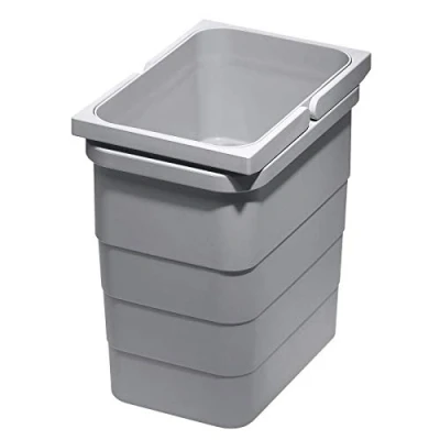 Bild av eins2vier Avfallskorg höjd: 220 mm volym 5,5 liter 153 x 230 aluminiumgrå 5175.1 avfallsavskiljare från SOTECH