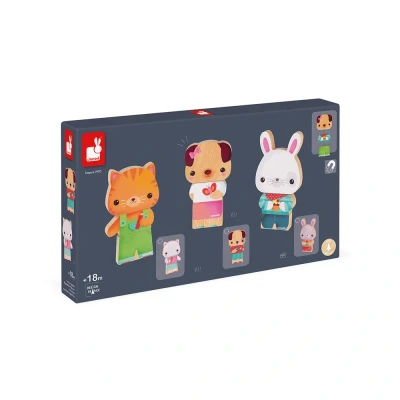 Bild av Janod Funny Magnets Pets Wooden Early Learning Educational Toy Handling and Dexterity from 18 Months Onwards, J08059