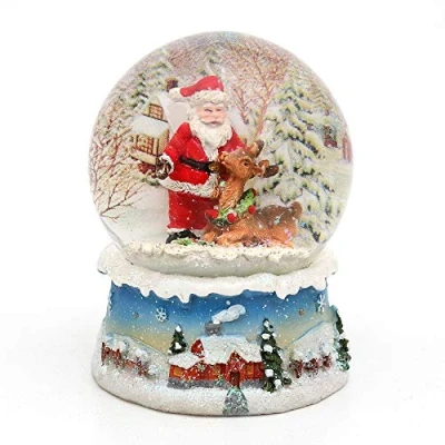 Bild av Dekohjälden24 underbar snöboll, jultomte med ren 500892 A mått H/B/kula: ca 8,5 x 7 cm/6,5 cm