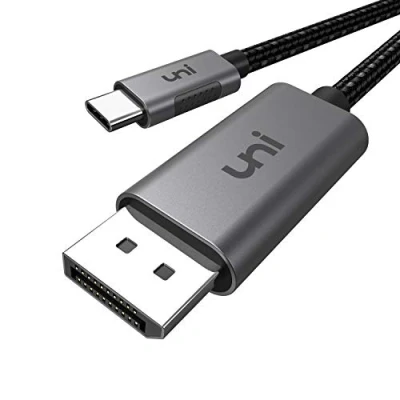 Bild av uni USB C till DisplayPort kabel (4K@60Hz, 2K@144Hz), 3m Thunderbolt 3/4 kabel, kompatibel för MacBook Pro, Air, iPad XPS15, Surface Book, etc.