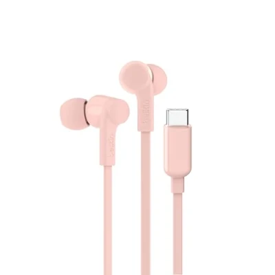 Bild av Belkin SoundForm kabelanslutna Hörlurar med USB C anslutning, inear mikrofon för iPhone 16/15, iPad Mini, Galaxy S24, Android m.fl. anslutning (USB hörlurar) Rosa