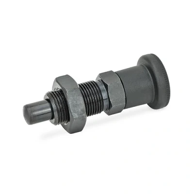 Bild av Ganter Normelemente GN 817 8 12 BK Hjullåsbult Inget spärrstopp/fräst stål klickpenna härdad 1 del) Bolzendurchmesser: 8mm; Rastweg: 12mm Svart