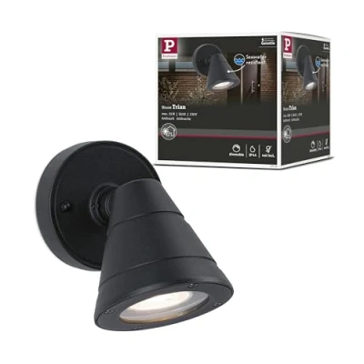 Bild av Paulmann 94734 LED Utomhusbelysning Väggarmatur Trian Saltvattenresistent IP44 100x125 mm Max. 35 W 230 V Antracit Aluminium Utan ljuskälla GU10