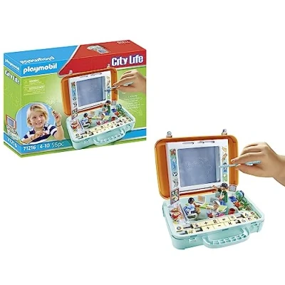 Bild av Playmobil 71216 City Life Take Along School Classroom, Learning case, maths exercises and blackboard for writing, educational toy, fun imaginative role play, playsets suitable children ages 4+