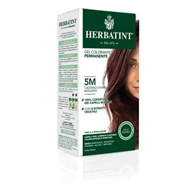 Bild av Herbatint permanent växt hårfärg gel, 5 m ljus mahogny kastanj, 150 ml