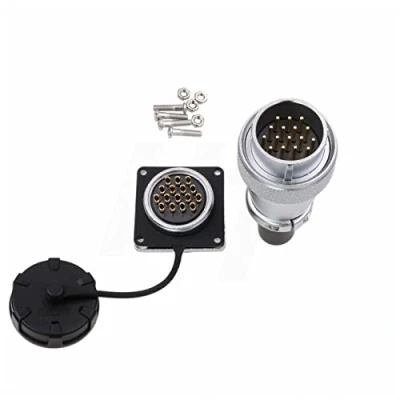 Bild av Hangton ws28 16 stift flyg rund strömkontakt 10A hane hona dammtät kontakt industriell tung högspänning 14awg
