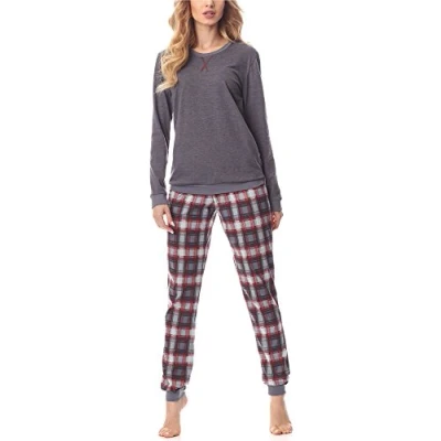 Bild av Merry Style Dam Pyjamas Sovplagg MS10 168(Mörk Melange Rödvin, M)