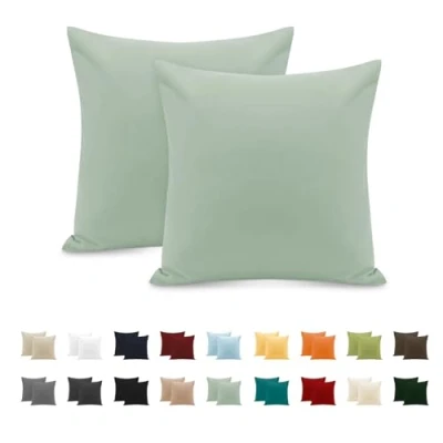 Bild av Örngott 100% Bomull 65x65 cm 2 ST, Rektangulärt i Rent Jersey 120GSM Kuddöverdrag Tålig och Hypoallergenisk Akvagrön