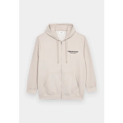 Bild av JACK&amp;JONES PLUS Jorvesterbro Sweat Zip Hood Noos Pls, Moonbeam, 6XL