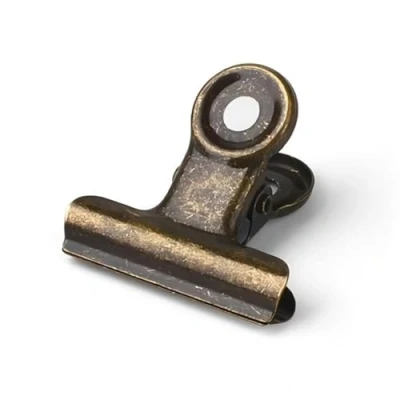 Bild av Antika mässing små bulldog klämmor, Coideal 30pack gångjärn klämma 1 tum metall binder klipp silverpapper för tidskrifter, kontor och hemlagad matlagning (brons, 22 mm)