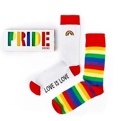 Bild av Urban Excentric unisex pride strumpor presentset gåva 2 par bomullsrika premiumstrumpor nyhet gåvor, flerfärgad, 38.5 43.5 EU