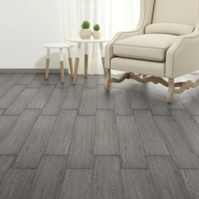 Bild av Självhäftande PVC golvplankor 5,21 m² 2 mm mörkgrå