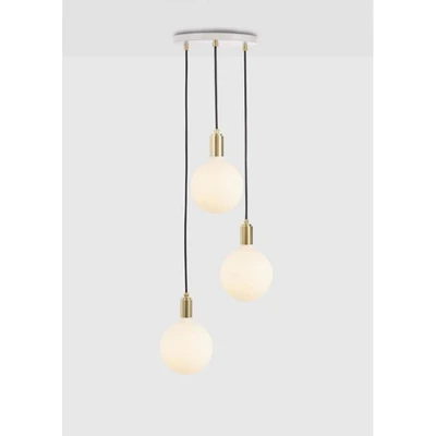 Bild av Tala hängande lampa Trippelpendel rund, E27 opal, vit/mässing