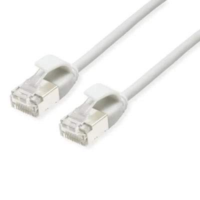 Bild av ROLINE U/FTP DataCenter patchkabel Kat.6A (klass EA), LSOH, smal, vit, 0,15 m