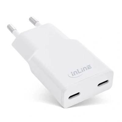 Bild av InLine® USB strömförsörjningsladdare Dual C, PD, PPS, 30W, vit