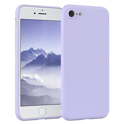 Bild av EAZY CASE Silikonfodral för iPhone SE 2022 Mjukt stötsäkert mobilskal skyddsfodral med kameraskydd Tunt Premium TPU Telefonstötfångare i Lavendel