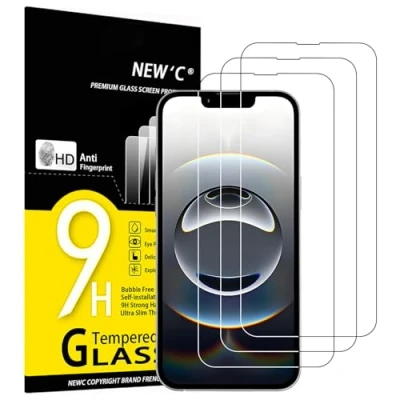 Bild av NEW&#039;C 3 Pack, skärmskydd i glas för iPhone 16e, bubbelfri, 9H hårdhet, 0,33 mm ultratransparent, ultrabeständigt härdat