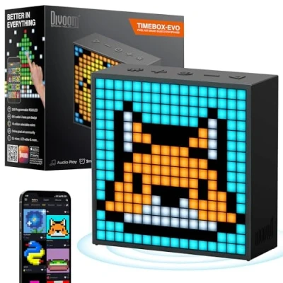 Bild av Divoom Timebox Evo Pixel Art Speaker 16x16 DIY LED Display Alarm Clock Box Väckarklocka