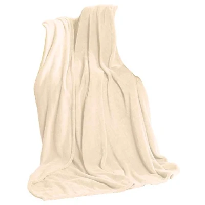 Bild av CelinaTex fluffig XL gosig filt 220 x 240 cm, gräddvit filt, soffa, levande mjuk, mikrofiber, fleece, OEKO TEX TV